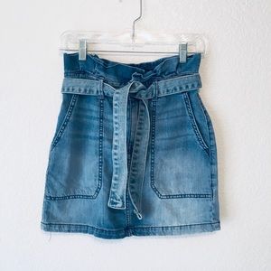 🦋FREE PEOPLE paper bag waistline soft denim skirt